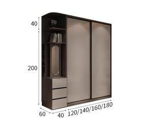 Armoire coulissante en bois au design moderne, personnalisable, pour chambre à coucher, avec étagères <span class=keywords><strong>de</strong></span> présentation, armoire design, solide - Product Image 1