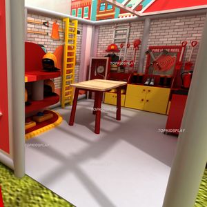 Пожарная тема притворяется игровой домик для безопасных и веселых крытых игровых площадок для молодых пожарных - Product Image 6