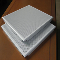 Azulejo de techo de Aluminio perforado blanco 60*60 reducción de ruido falso techo suspendido diseño moderno Fácil instalación impermeable