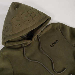 Maglioni con Logo goffrato di alta qualità con Logo Premium felpa con cappuccio in rilievo personalizzato bianco oversize con stampa 3D per uomo - Product Image 5