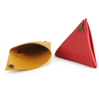 Mignon bouton caché PU cuir porte-monnaie personnalisé femmes Triangle portefeuille sac porte-monnaie porte-pochette