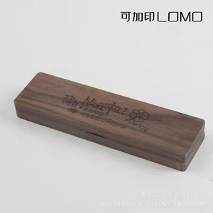 Wooden <b>Pen</b> <b>Box</b> Black Walnut Square Shape With Uv Printing For Office Or Signature Use - Product Image 4