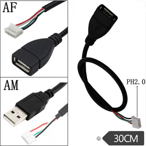Cable Conector USB-A Macho a JST-SH de 2 Pines con Paso de 1.0mm, 2.0mm, 1.25mm, SHR, MX, XH, SH, VH, PH, Ensamblaje Personalizado - Product Image 3