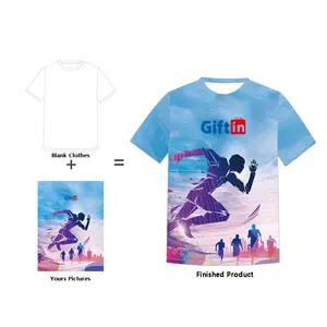 Hochwertiges Marathon-Sport-Herren-Lauf-T-Shirt Sublimation 100 % Polyester Digitaldruck T-Shirt Grafik Marathon-Lauf-T-Shirts