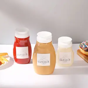 Groothandel Hoge Kwaliteit 100Ml 180Ml 360Ml Bpa Vrije Squeeze Saus Ketchup Honing Plastic Honingfles Met Wit Deksel