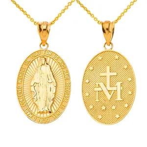 ميدالية عنق سانت كاثوليكية مخصصة بالفضة والمعجزة وهي ميدالية مسيحية دينية
