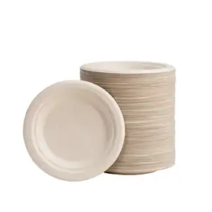 Disposable Biodegradable ODM Oill Proof Plate Dishes Tableware Natural Sugarcane Bagasse Sublimation Sauce Paper Plates Dishes