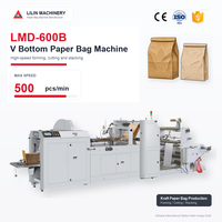 Nouvelle conception de machine à sacs de courses à fond carré en kraft, alimentée par rouleaux, haute précision, avec moteur et engrenage, haute productivité, du fabricant