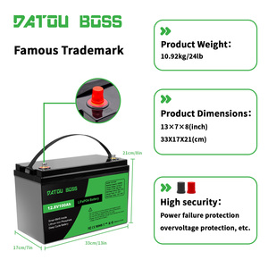 Datouboss PL GE trong kho chu kỳ sâu 12V 100AH RV năng lượng lưu trữ lthium Ion pin gói năng lượng mặt trời Pin <span class=keywords><strong>Lithium</strong></span> với BMS - Product Image 6