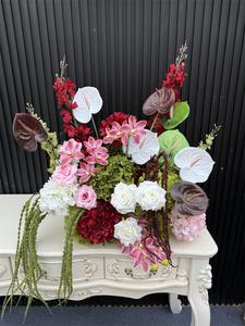 Arreglo <span class=keywords><strong>de</strong></span> Flores Artificiales Estilo Natural para Boda, Color Borgoña, Diseño 2026, Centro <span class=keywords><strong>de</strong></span> <span class=keywords><strong>Mesa</strong></span> con Flores <span class=keywords><strong>de</strong></span> Anturio para Eventos - Product Image 4