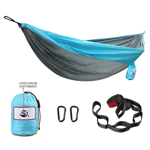 Hamac de camping portable en nylon 210T pour une ou deux personnes, idéal pour la randonnée en extérieur, avec fonction de lit suspendu et coutures renforcées - Product Image 2