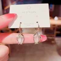 SongYi Luxe Vintage Valentijnsdag Cadeau Opaal Zonnebloem Kristal Trendy Hangertje Sieraden Oorbellen