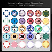 Jetons de poker Texas Hold'em en céramique UHUY personnalisables pour salle de jeux, double face, conception gratuite, support de jetons de décision, fabriqués en Chine