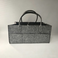 Sac de rangement pour maman en feutre doux lavable, pliable et réutilisable avec logo personnalisé, plusieurs poches extérieures, fermeture éclair, sac à couches pour bébé, soins quotidiens