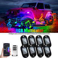 Vente en gros de feux de fond LED RGB étanches IP68 à 6 modules avec contrôle par application à distance pour UTV/SUV/Camion, accessoires automobiles universels