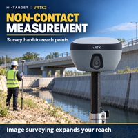 Récepteur GPS RTK Hi-Target VRTK2 GNSS à 1408 canaux, prix abordable, code permanent sans défaillance pour l'arpentage terrestre