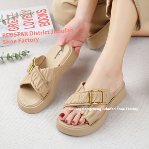 Dép 2025 cho phụ nữ và phụ nữ thời trang nêm dép một từ mới đế dày đế PVC ngoài trời bãi biển mùa hè - Product Image 6