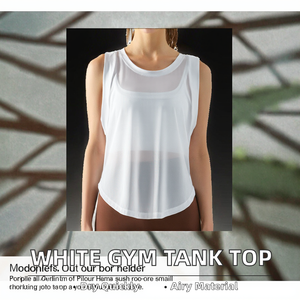 Top Deportivo Casual sin Mangas para Mujer, Color Blanco, para Correr o Gimnasio, Nuevo, Transpirable, Tejido, Estilo Crop - Product Image 3