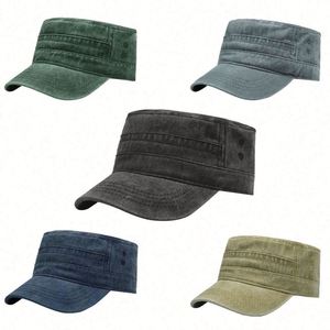 Gorra de Capitán Impermeable de Lona Lavada de 5 Paneles con Bordado a Mano y Estampado en Relieve, Hebilla Metálica Ajustable para Unisex - Product Image 2