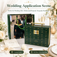 Boîtes de mariage magnétiques vertes de luxe à faible MOQ - Boîtes cadeaux en carton personnalisées imprimées pour invitations et cadeaux de fête, sacs de mariage