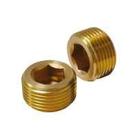 Bouchon conique hexagonal en laiton pour filetage interne, bouchon de tuyau en laiton, bouchon de gorge interne en laiton, vis conique 1/8" 1/4" 3/8" - Vente en gros