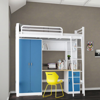 Adultes College Dortoir Lit Superposé en Acier Lit Étudiant Appartement Acier Loft Armoire Pas Cher Bureau et Casier
