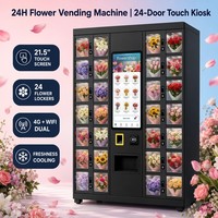 Distributeur automatique de fleurs OEM 24H pour fleuristes, bureaux, halls d'accueil, hôpitaux, stations de métro, 12/24/32 portes, interface utilisateur personnalisée