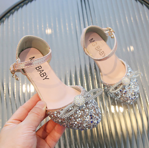 New High-heeled Pointed Toe Hollow Princess <b>Sandals</b> for Girls and Children's Performance Dress Shoes - Product Image 3