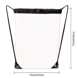 Wholesale Custom Logo Size Clear Drawstring <b>Bags</b> for Stadium Colleges Sport Event Waterproof Transparent PVC Drawstring Backpack - Product Image 4