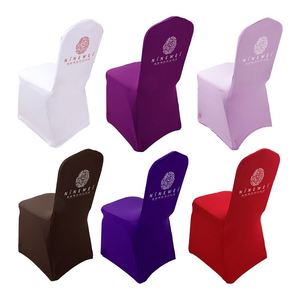 Housse de chaise en spandex blanche personnalisée avec logo imprimé pour publicité - Product Image 5