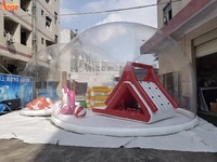 Maison de rebond à bulles géantes en PVC transparent trampoline rebondissant avec toboggan parc d'attractions à louer à vendre