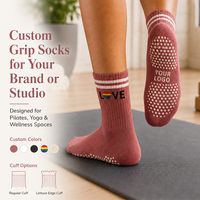 Chaussettes de yoga  antidérapantes et  Chaussettes d'entraînement Pilates souples et respirantes pour femmes avec adhérence