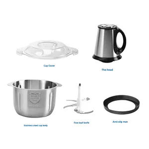 Picadora de Carne Eléctrica de Acero Inoxidable de 110V para la UE, EE. UU. y Reino Unido, Exportación a Oriente Medio y el Sudeste Asiático, 220V, Procesador de Alimentos con Engranaje Ajustable de 1L-3L - Product Image 2