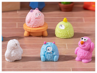 Poupée en résine monstre Kawaii, accessoires de dessin animé faits à la main tendance, jouets pour enfants pour Noël, Halloween, porte-clés, sac mystère surprise