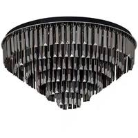 Plafonnier LED rond noir multicouche contemporain en acier inoxydable à montage en surface pour chambre et salon