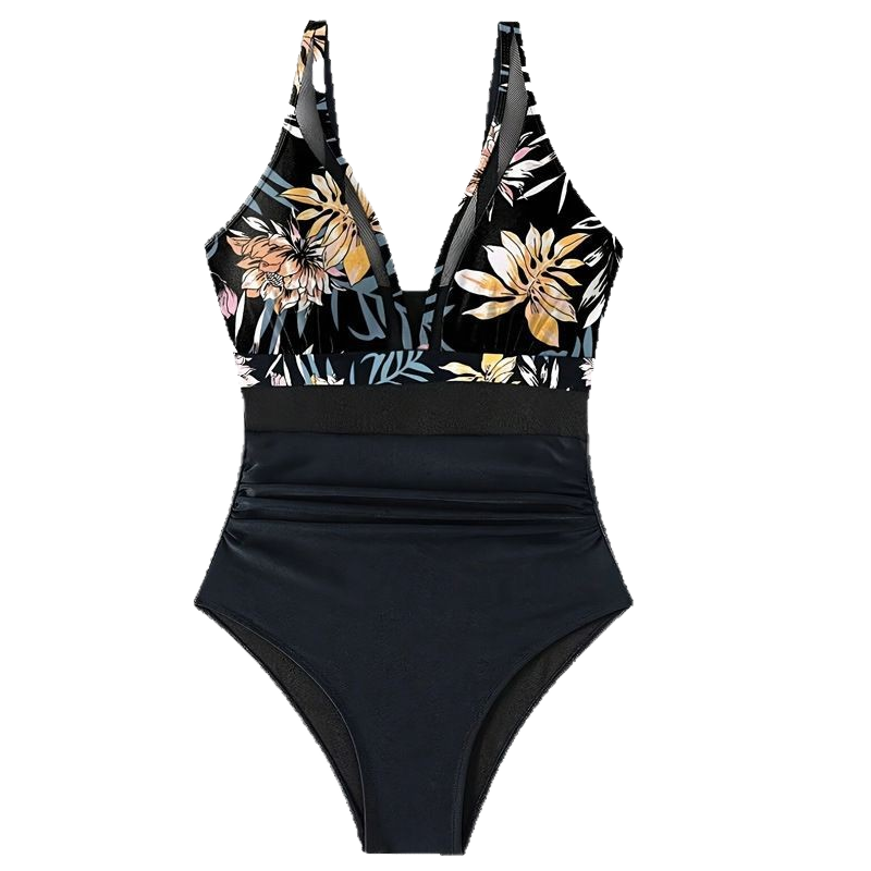 OEM Women's One-Piece Swimsuit High Cut Bottom Push-Up Bra Solid Pattern Quick Dry Anti-Bacterial Front Hot Selling New Arrival