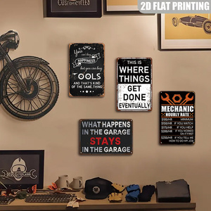 Décor mural en tôle métallique à thème outils pour la réparation de tôles, pour la grotte des hommes - Product Image 4