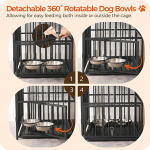 Factory Custom <b>Large</b> Dog <b>Crate</b> Furniture Heavy Duty Dog Kennel with Storage Shelf <b>Wooden</b> Dog Cage End Side Table Rustic Brown - Product Image 5