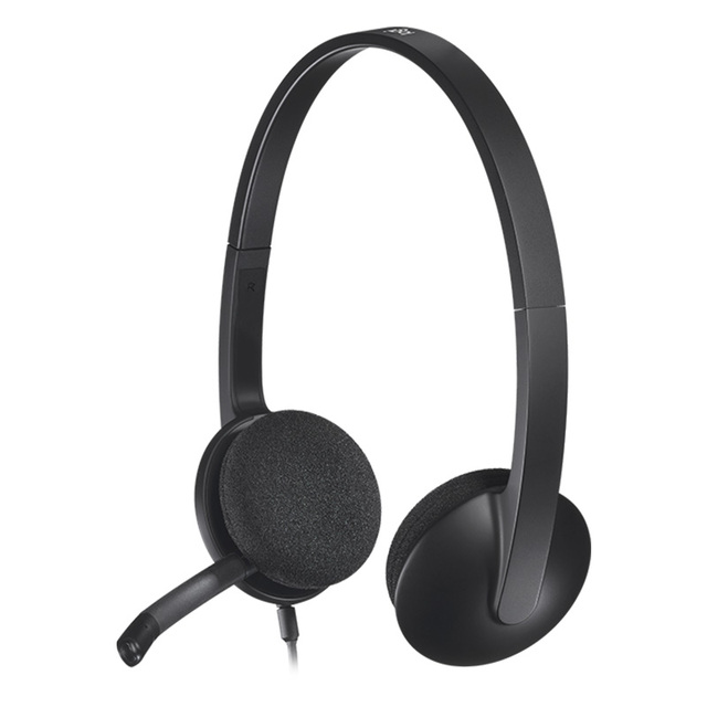Logitech H340 Head Mounted Wired Headphones USB Microphone Two-way 20Hz-20KHz Frequency Response 115dB Sensitivity 22