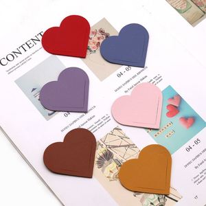 Stock Ready Eco-Friendly Modern Cute Student Corner Page Clip PU Leather Heart <b>Bookmarks</b> Mixed Colors Promotional Gift - Product Image 4