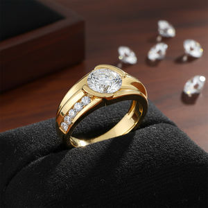Designer 0.70TCW Natural Round Cut <b>Diamond</b> <b>Ring</b> 14k Yellow Gold-Offer Price - Product Image 3