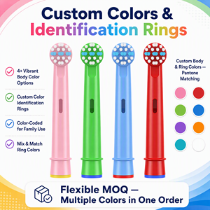 Cabezales de Repuesto para <span class=keywords><strong>Cepillo</strong></span> de Dientes Eléctrico Personalizados para Niños, Cerdas Extra Suaves Compatibles, Paquete de 4/8/12/16/20 Unidades en Blíster, OEM ODM - Product Image 3