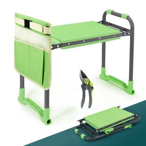 Siège de chaise à genoux de jardin pliable équipé de 2 grands sacs coussinets en mousse EVA épais sac à outils à cadre en métal robuste - Product Image 1