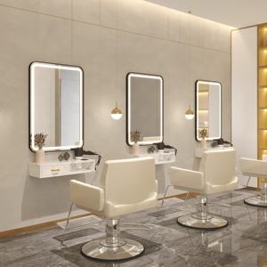 Miroir de <span class=keywords><strong>salon</strong></span> haut de gamme au design moderne et simple avec éclairage pour salons de coiffure et instituts de beauté - Usage commercial - Product Image 2