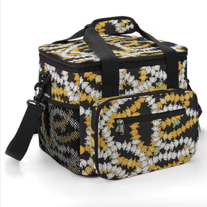 Sac isotherme de pique-nique portable, grande capacité, écologique, imperméable, personnalisé avec motif Puakenikeni Hawaïen - Product Image 4