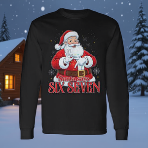 Camiseta de manga larga Six Seven Santa Claus Meme 67 Merry Christmas - Product Image 3