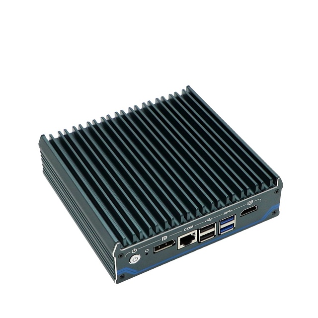 Sunboo Fanless Industrial Mini PC Intel N100, Dual LAN, Triple HDMI Embedded Box PC for Automation