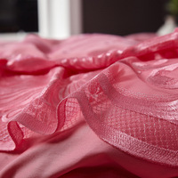 Ensemble de literie de mariage rose de luxe, 100% coton, housse de couette brodée florale, taille Queen/King, cadeau de mariage