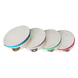 Wholesale Colorful Single-Row Wooden Tambourine Orff Percussion Instrument Musical <b>Hand</b> <b>Drum</b> Musical Toy for Kids Playing - Product Image 1
