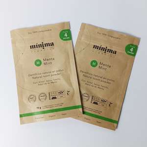 Wholesale Custom Printed Eco-Friendly Brown Kraft Paper <b>Packaging</b> <b>Bag</b> Biodegradable Stand up Pouch With Zipper For Tooth Powder - Product Image 2